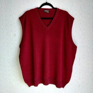 Men's 4XL Gionfriddo Merino Wool Blend Sweater Vest Italian Burgundy Preppy